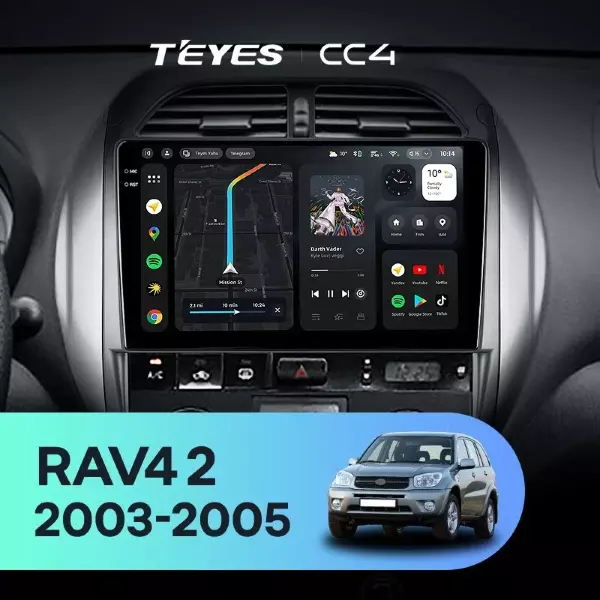 Штатная магнитола Teyes CC4 8/128 Toyota RAV4 2 CA20 CA20W XA20 (2003-2005) F4