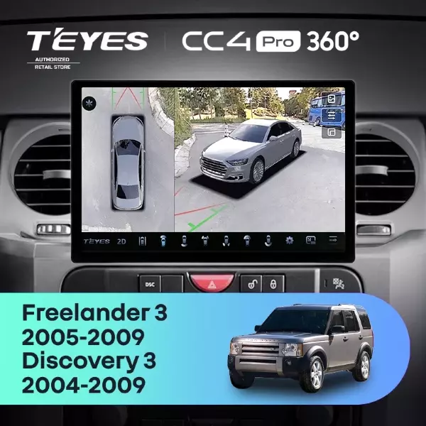 Штатная магнитола Teyes CC4 Pro 360 8/128 Land Rover Discovery 3 (2004-2009) F1 (13")