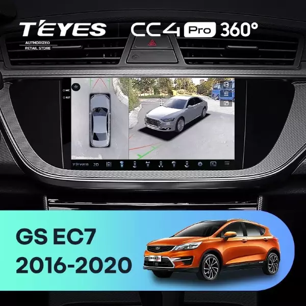 Штатная магнитола Teyes CC4 Pro 360 8/128 Geely Emgrand EC7 (2016-2020) F1