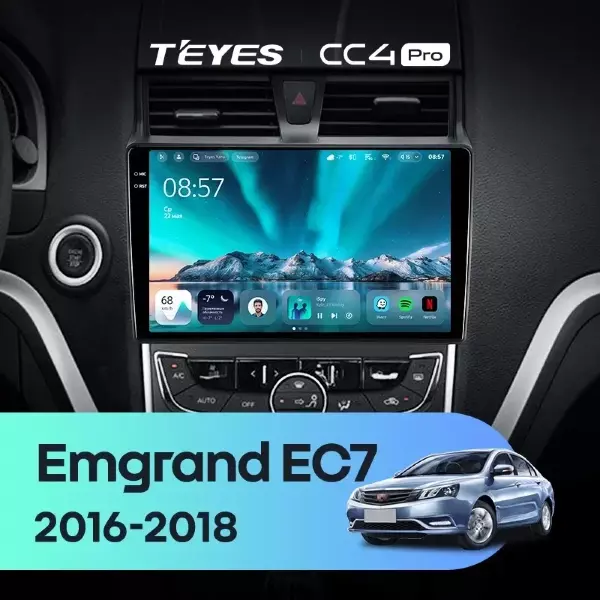 Штатная магнитола Teyes CC4 Pro 8/128 Geely Emgrand EC7 (2016-2018)