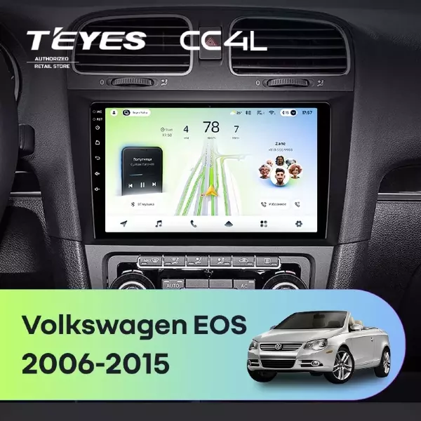 Штатная магнитола Teyes CC4L 6/64 Volkswagen EOS (2006-2015)