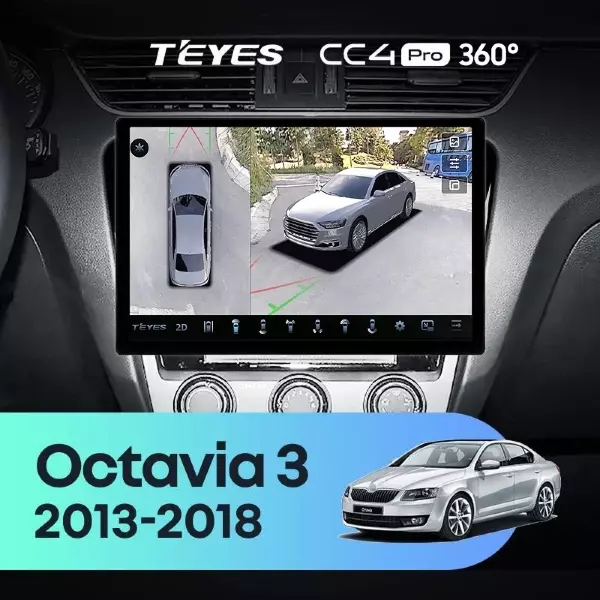 Штатная магнитола Teyes CC4 Pro 360 8/128 Skoda Octavia 3 A7 (2013-2018) Тип-B (11")