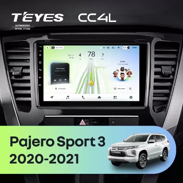 Штатная магнитола Teyes CC4L 4/64 Mitsubishi Pajero Sport 3 (2020-2021)