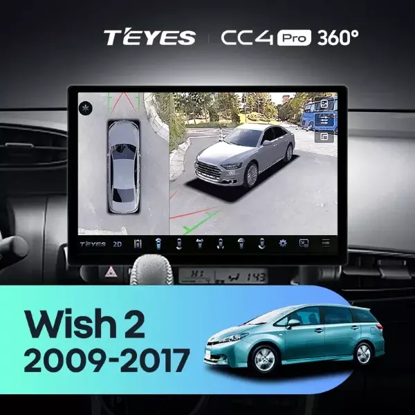 Штатная магнитола Teyes CC4 Pro 360 8/128 Toyota Wish 2 XE20 (2009-2017) (13")