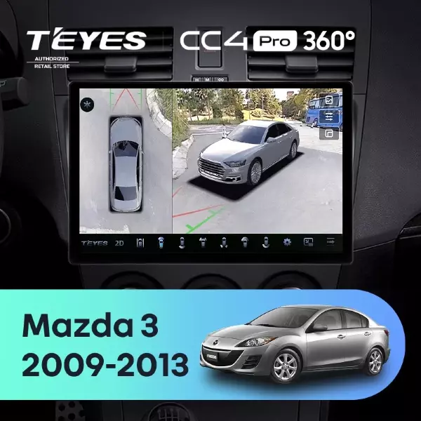Штатная магнитола Teyes CC4 Pro 360 8/128 Mazda Axela 2 (2009-2013) (13")