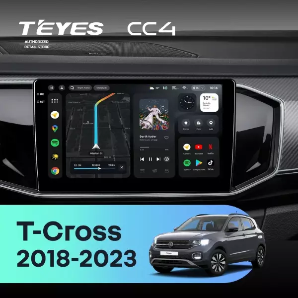 Штатная магнитола Teyes CC4 6/64 Volkswagen T-Cross (2018-2023)