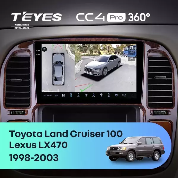 Штатная магнитола Teyes CC4 Pro 360 12/256 Lexus LX470 (1998-2003) F4