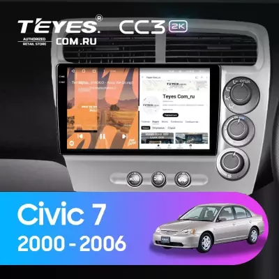 Штатная магнитола Teyes CC3 2K 6/128 Honda Civic 7 (2000-2006) F3 Правый руль