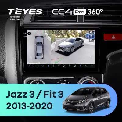 Штатная магнитола Teyes CC4 Pro 360 8/128 Honda Fit 3 GP GK (2013-2020) Тип-A Правый руль