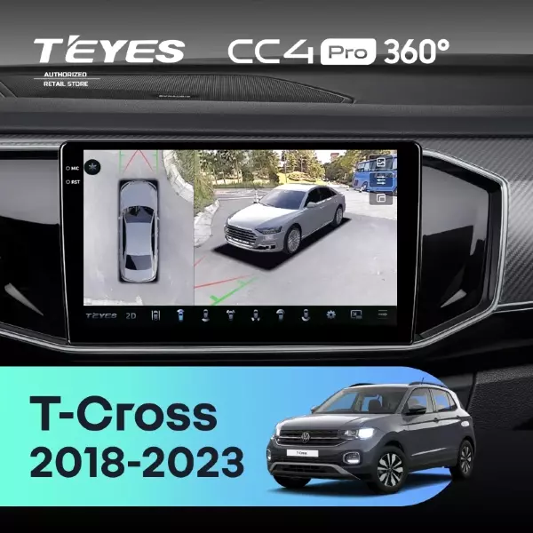Штатная магнитола Teyes CC4 Pro 360 12/256 Volkswagen T-Cross (2018-2023)