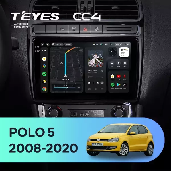 Штатная магнитола Teyes CC4 6/64 Volkswagen Polo 5 (2008-2020)