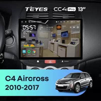 Штатная магнитола Teyes CC4 Pro 8/128 Citroen C4 Aircross (2010-2017) Тип-A (13")