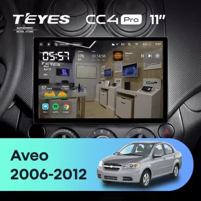 Штатная магнитола Teyes CC4 Pro 8/128 Chevrolet Aveo T250 (2006-2012) (11")