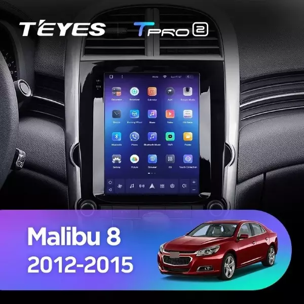 Штатная магнитола Tesla style Teyes TPRO 2 4/64 Chevrolet Malibu 8 (2012-2015) F2