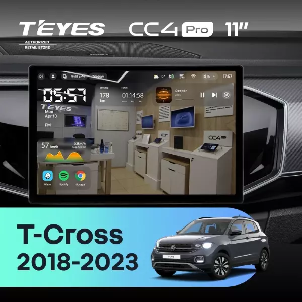 Штатная магнитола Teyes CC4 Pro 8/128 Volkswagen T-Cross (2018-2023) (11")