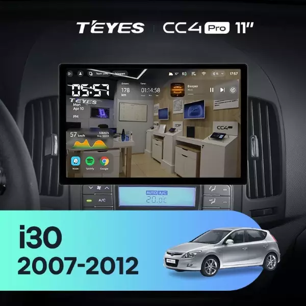 Штатная магнитола Teyes CC4 Pro 12/256 Hyundai i30 1 FD (2007-2012) F2 (11")