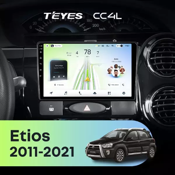 Штатная магнитола Teyes CC4L 6/64 Toyota Etios (2011-2021)