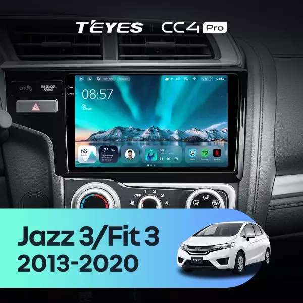 Штатная магнитола Teyes CC4 Pro 8/128 Honda Fit 3 GP GK (2013-2020) Тип-B