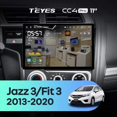 Штатная магнитола Teyes CC4 Pro 8/128 Honda Fit 3 GP GK (2013-2020) Тип-B (11")