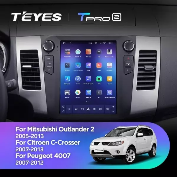 Штатная магнитола Tesla style Teyes TPRO 2 3/32 Mitsubishi Outlander 2 CW0W (2005-2013) Тип-B