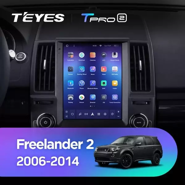 Штатная магнитола Tesla style Teyes TPRO 2 6/128 Land Rover Freelander 2 (2006-2012) Тип-A