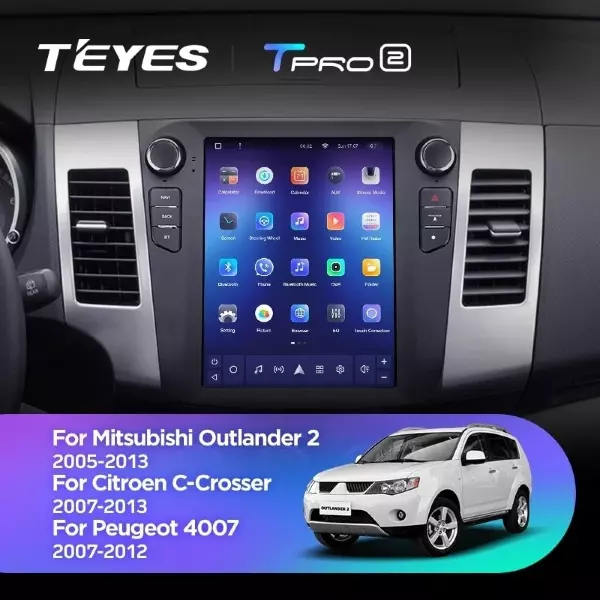 Штатная магнитола Tesla style Teyes TPRO 2 4/64 Mitsubishi Outlander 2 CW0W (2005-2013) Тип-B