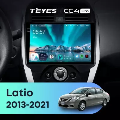 Штатная магнитола Teyes CC4 Pro 8/128 Nissan Latio (N17) (2013-2021) F1