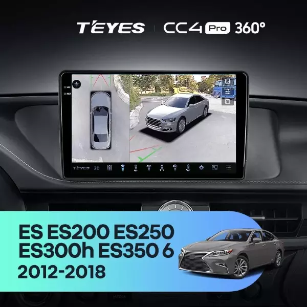 Штатная магнитола Teyes CC4 Pro 360 12/256 Lexus ES ES200 ES250 ES300h ES350 XV60 VI (2012-2018) Тип-B