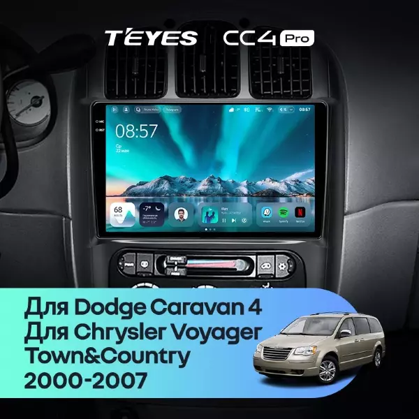 Штатная магнитола Teyes CC4 Pro 8/128 Chrysler Town & Country 4 RS (2000-2007) Тип-B