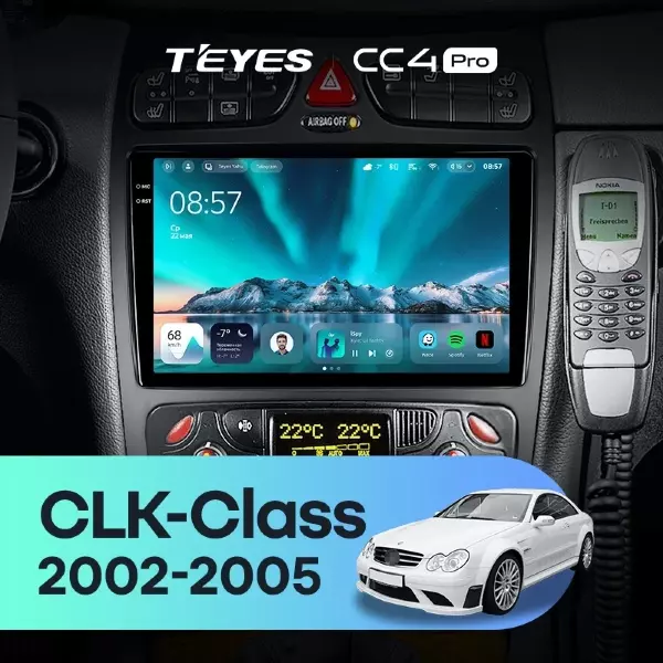 Штатная магнитола Teyes CC4 Pro 12/256 Mercedes-Benz CLK-Class C209 A209 (2002-2005) F2