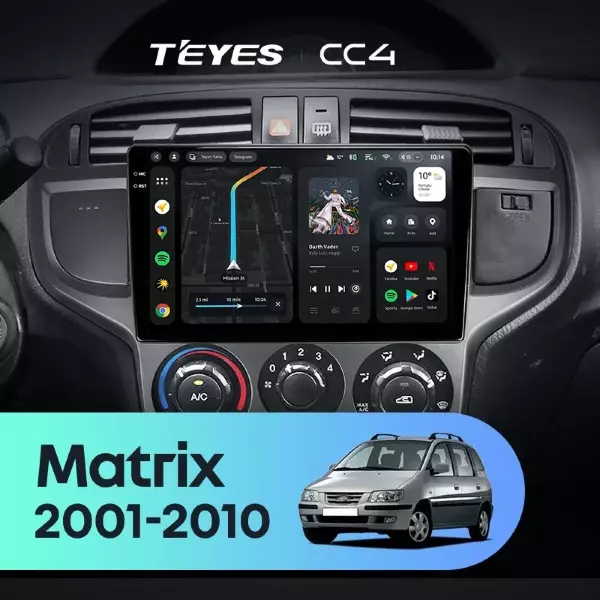 Штатная магнитола Teyes CC4 8/128 Hyundai Matrix (2001-2010)