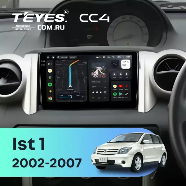 Штатная магнитола Teyes CC4 8/128 Toyota Ist 1 (2002-2007) Правый руль