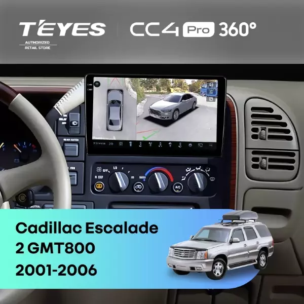 Штатная магнитола Teyes CC4 Pro 360 8/128 Cadillac Escalade 2 GMT800 (2001-2006)