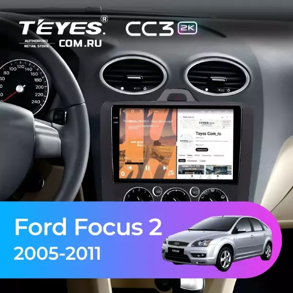 Штатная магнитола Teyes CC3 2K 4/64 Ford Focus 2 (2004-2011) (черная) F1