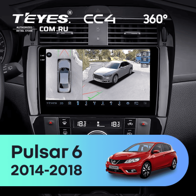 Штатная магнитола Teyes CC4 360 6/64 Nissan Pulsar 6 NB17 (2014-2018)