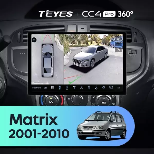 Штатная магнитола Teyes CC4 Pro 360 8/128 Hyundai Matrix (2001-2010) (13")
