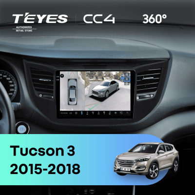 Штатная магнитола Teyes CC4 360 6/64 Hyundai Tucson 3 (2015-2018) Тип-B (черная)