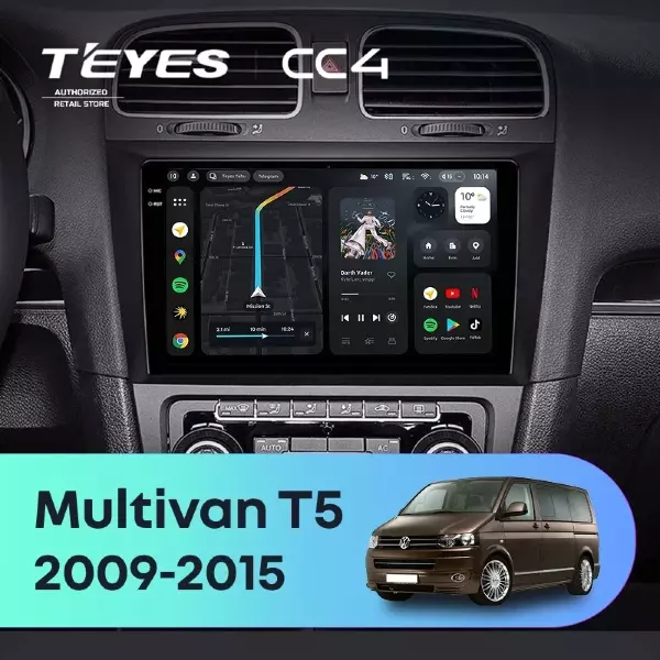 Штатная магнитола Teyes CC4 6/64 Volkswagen Multivan T5 (2009-2015)