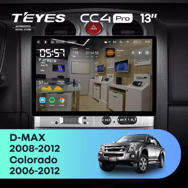Штатная магнитола Teyes CC4 Pro 8/128 Isuzu D-Max (2008-2012) (13")