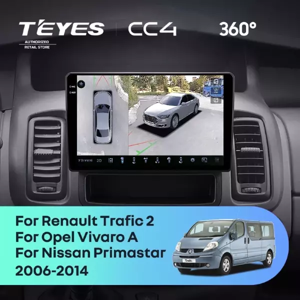 Штатная магнитола Teyes CC4 360 6/64 Renault Trafic 2 (2006-2014) Тип-A