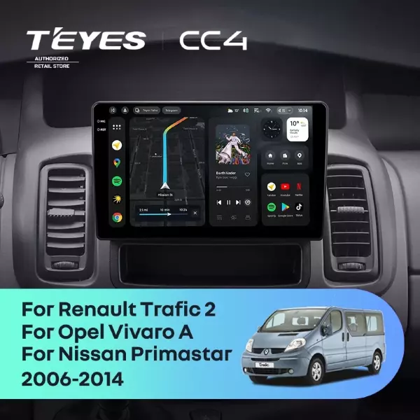 Штатная магнитола Teyes CC4 6/64 Renault Trafic 2 (2006-2014) Тип-A