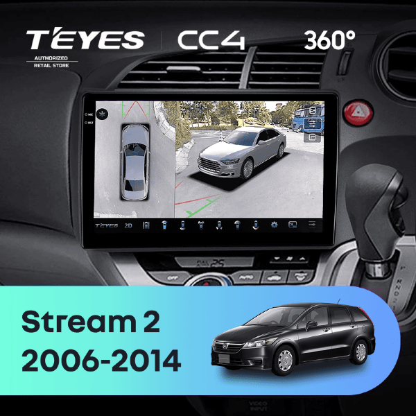 Штатная магнитола Teyes CC4 360 6/64 Honda Stream 2 (2006-2014) правый руль