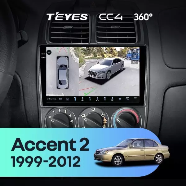 Штатная магнитола Teyes CC4 360 6/64 Hyundai Accent II LC2 (1999-2012) F2