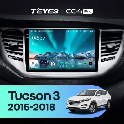 Штатная магнитола Teyes CC4 Pro 12/256 Hyundai Tucson 3 (2015-2018) Тип-A
