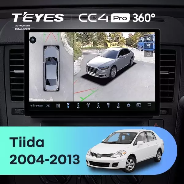 Штатная магнитола Teyes CC4 Pro 360 12/256 Nissan Tiida C11 (2004-2013) F1 (11")