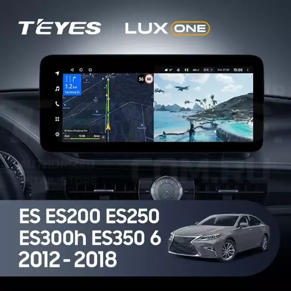 Штатная магнитола Teyes LUX ONE 6/128 Lexus ES ES200 ES250 ES300h ES350 XV60 VI 6 (2012-2018) Тип-C