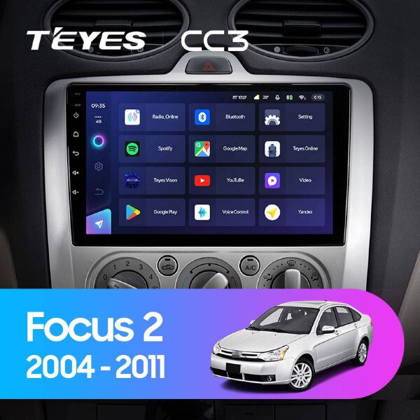 Штатная магнитола Teyes CC3 4/32 Ford Focus 2 Mk 2 (2004-2011) F1