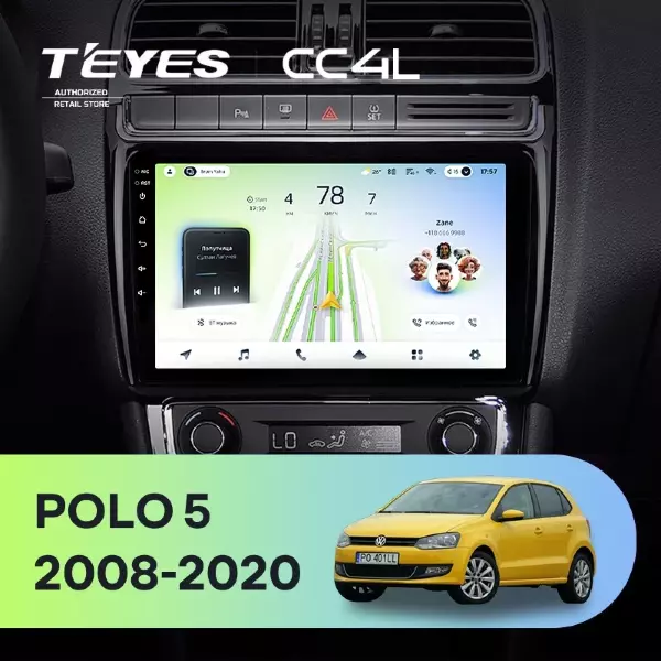 Штатная магнитола Teyes CC4L 6/64 Volkswagen Polo 5 (2008-2020)