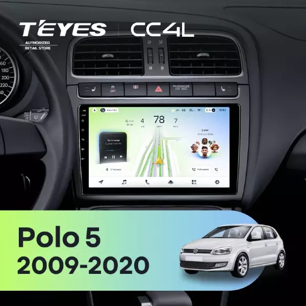 Штатная магнитола Teyes CC4L 6/64 Volkswagen Polo 5 (2009-2020) (матовая)