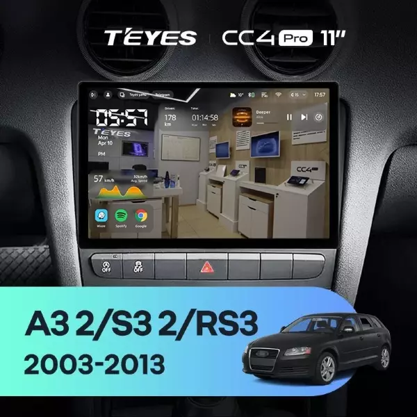 Штатная магнитола Teyes CC4 Pro 12/256 Audi A3 2 8P (2003-2013) (11")